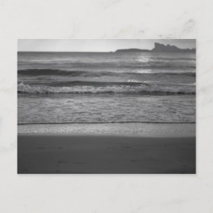 Carte Postale Photographie noir et blanc avec paysage balnéaire