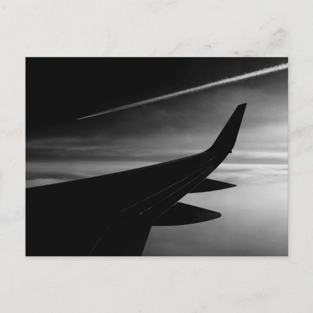 Carte Postale Photographie noir et blanc de l'avion (Devant)