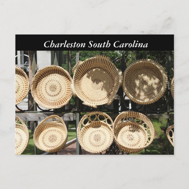 Carte Postale Photographie Paniers tissés, Charleston SC (Devant)