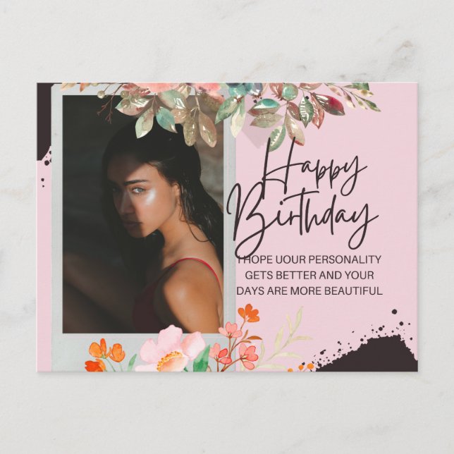 Carte Postale Photographie personnalisée Anniversaire (Devant)