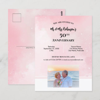 Carte Postale Photographie personnalisée pour 50e anniversaire d