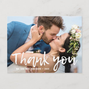 Carte Postale Photos Brossées à la main Mariage Merci