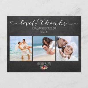 Carte Postale Photos PixDezines tableau noir/mariage merci