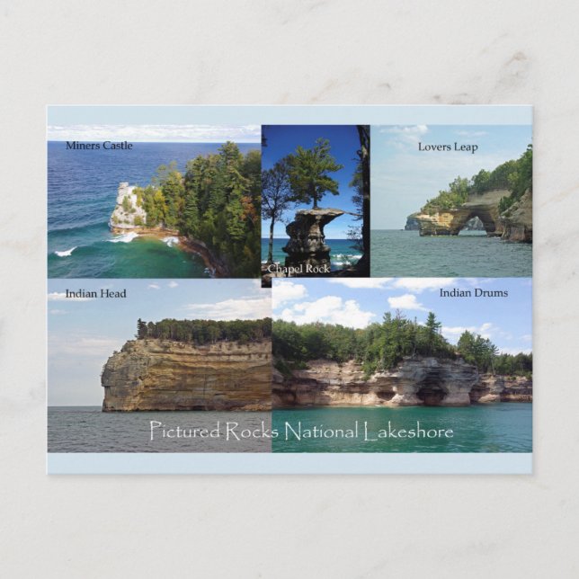 Carte Postale Photos Rocks National Lakeshore (Devant)