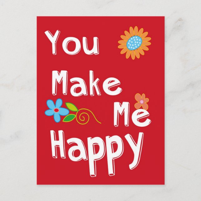 Carte Postale Phrase Motivationnelle Typographie - Rouge (Devant)