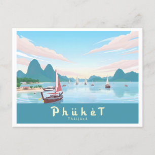 Carte Postale Phuket Thaïlande Pastel Travel