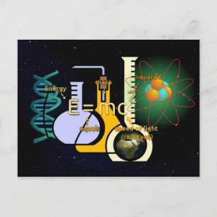 Carte Postale Physique E=mc2 conception colorée