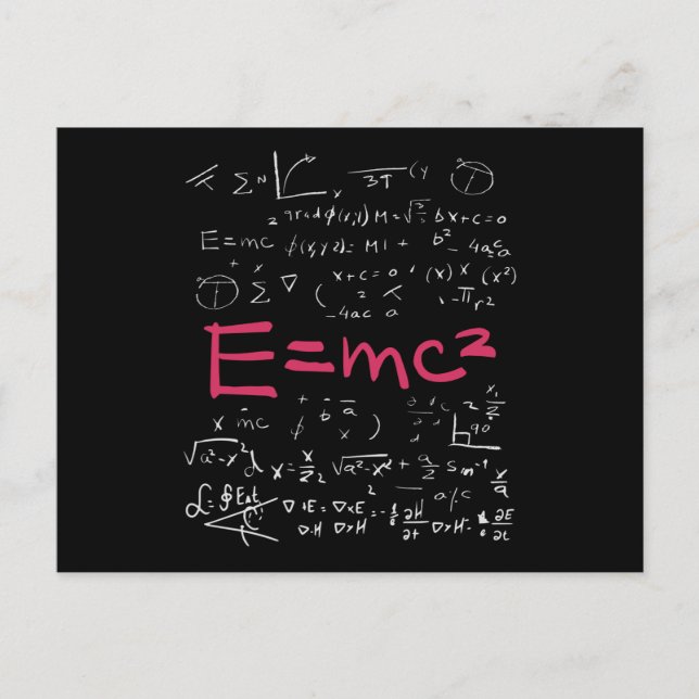 Carte Postale Physique et formules mathématiques EMC2 (Devant)