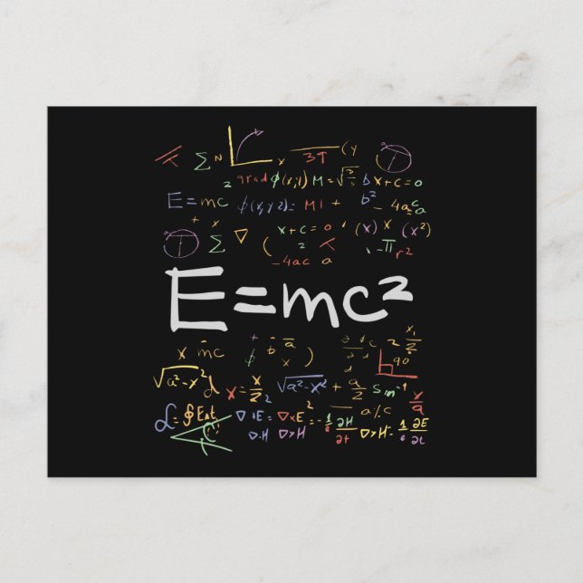Carte Postale Physique et formules mathématiques EMC2 (Devant)