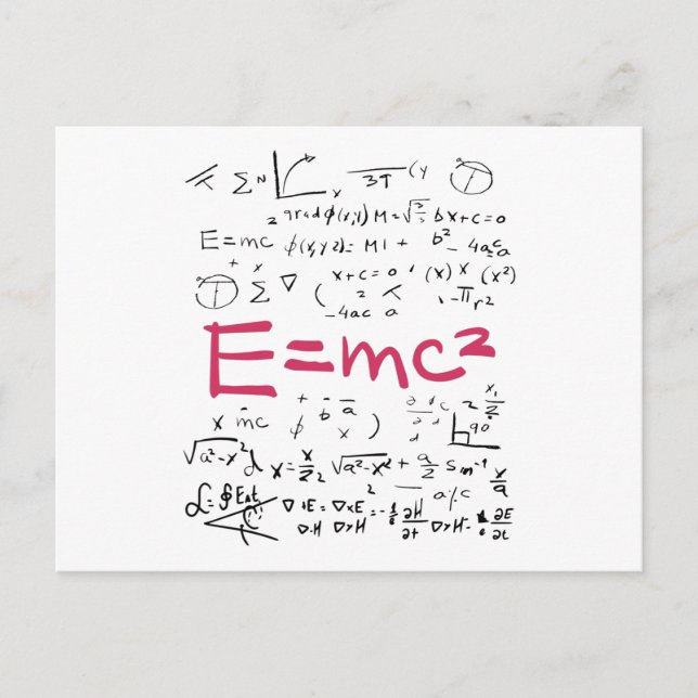 Carte Postale Physique et formules mathématiques EMC2 (Devant)