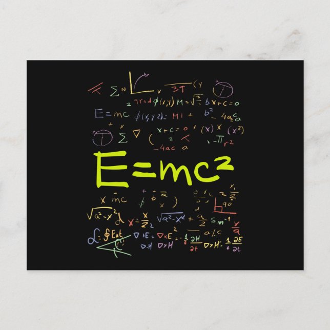 Carte Postale Physique et formules mathématiques EMC2 (Devant)