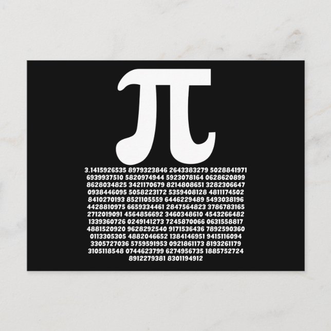 Carte Postale Pi 3.14 Nombre Irrationnel Math Cadeau Mathématiqu (Devant)