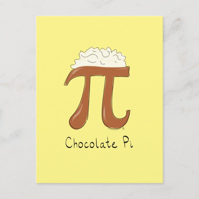 Carte postale Pi Cute Math Pi Jour Chocolat (Devant)