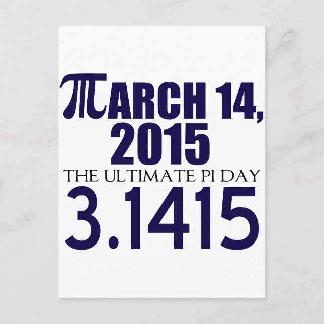 Carte Postale Pi Day 2015 (Devant)