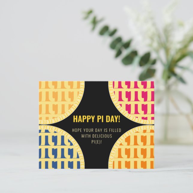 Carte Postale Pi Day "Happy Pi Day" Délicieux Pi (Debout devant)
