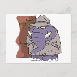 Carte Postale PI espion privé sournois éléphant