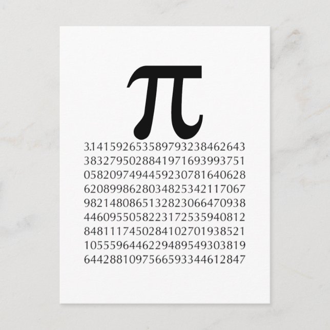 Carte Postale pi maths (Devant)
