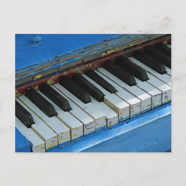 Carte Postale Piano bleu (Devant)
