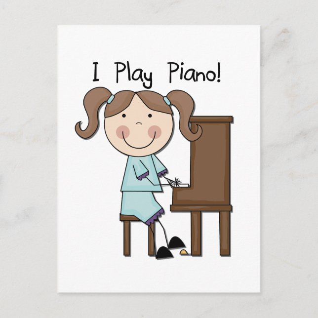 Carte Postale Piano - Chemises et cadeaux féminins (Devant)