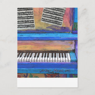 Carte Postale Piano Coloré