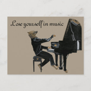 Carte Postale Piano de Hyena Piano Music Pianist Imaginaire Art 