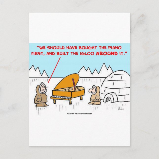 Carte Postale piano igloo Eskims (Devant)