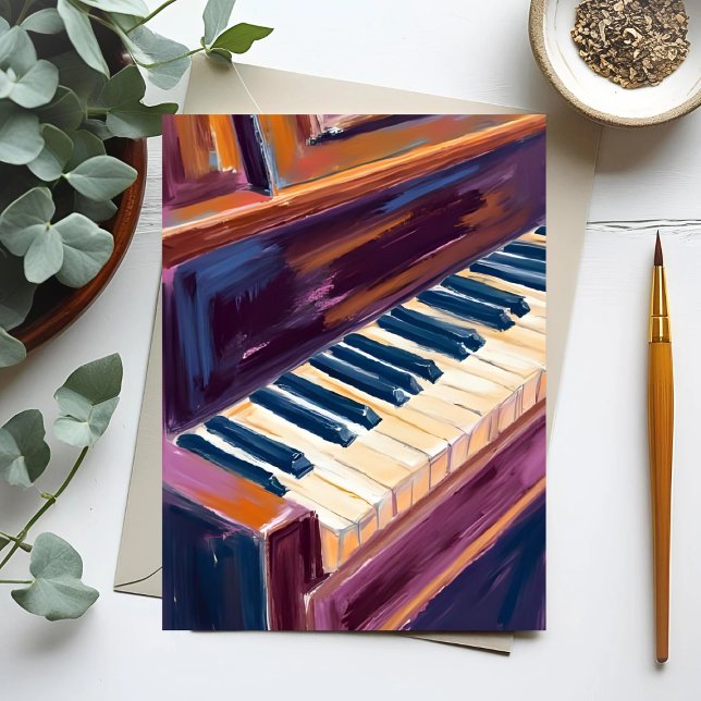 Carte Postale Piano Keys Pianist Peinture (Créateur téléchargé)