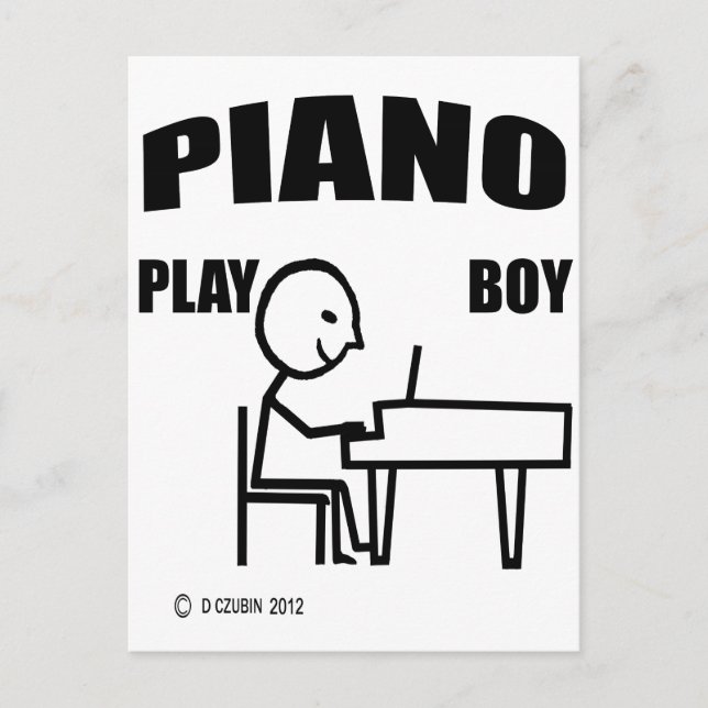 Carte Postale Piano Play Boy (Devant)