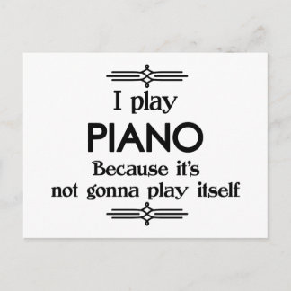 Carte Postale Piano - Se joue tout seul Musique déco drôle