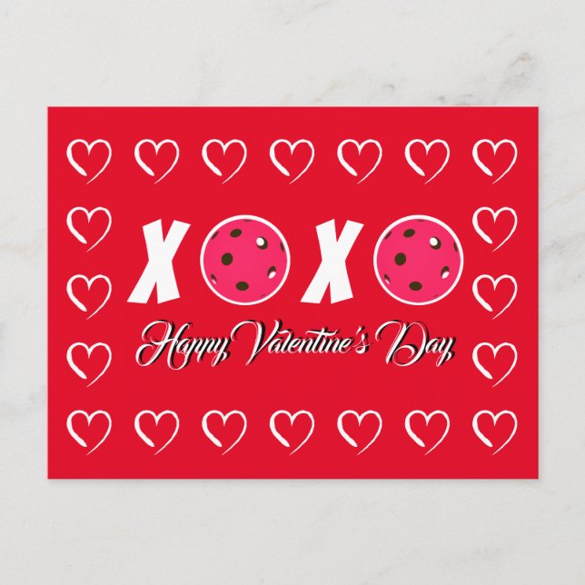 Carte Postale Pickleball Lover Valentine XOXO Pickleballs (Devant)