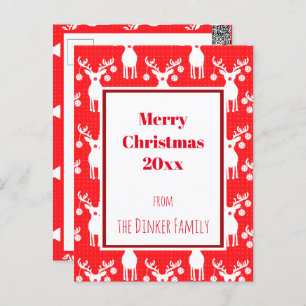 Carte Postale Pickleball Reindees Joyeux Noël 🎁