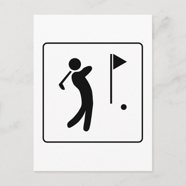 Carte Postale Pictogramme du parcours de golf (Devant)
