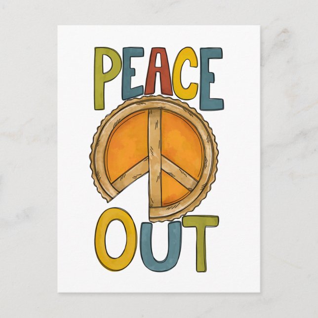 Carte Postale Pie Citrouille Peace Out (Devant)