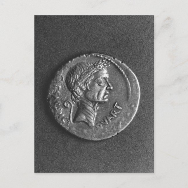 Carte Postale Pièce avec un portrait de Julius César (Devant)