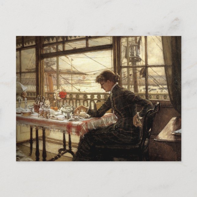 Carte Postale Pièce avec une vue du port (Devant)