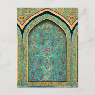 Carte Postale Pièce d'Art numérique à base de carrelage persan