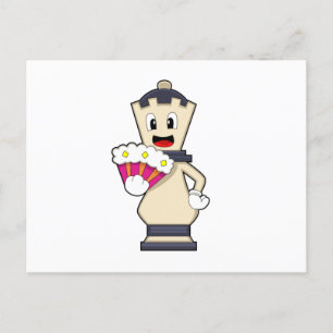 Carte Postale Pièce de jeu d'échecs Reine aux échecs.PNG