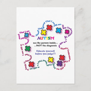 Carte Postale Pièce du puzzle de l'autisme
