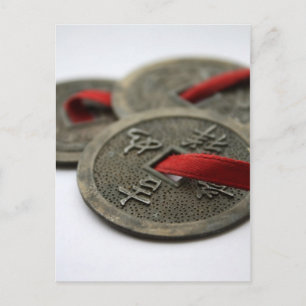 Carte Postale Pièces de chance chinoises