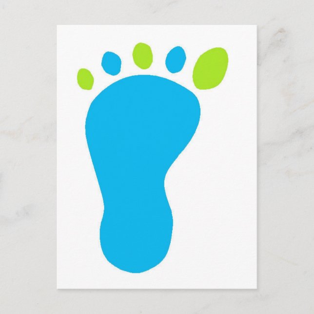 Carte Postale Pied Bébé bleu (Devant)