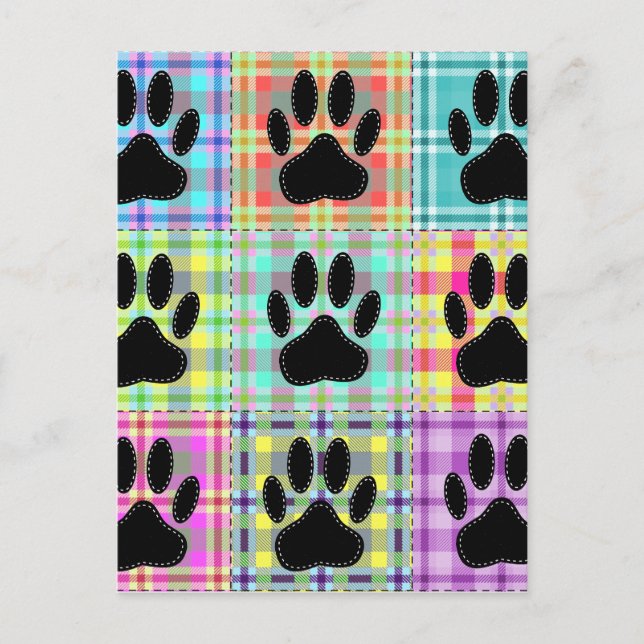 Carte Postale Pied Motif de chien (Devant)