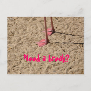 Carte Postale pieds dans le sable, Besoin d'une pause ?