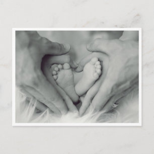 Carte Postale Pieds de bébé monochromes Photographie d'amour nou