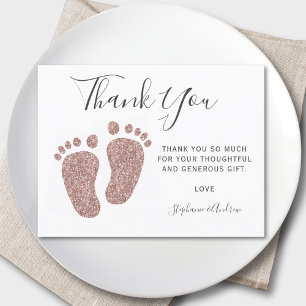 Carte Postale Pieds de Parties scintillant rose vif Baby shower 
