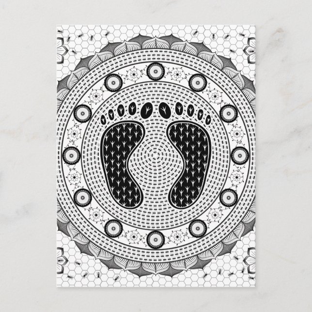 Carte Postale Pieds Mandala (Devant)