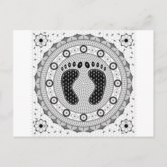 Carte Postale Pieds Mandala (Devant)