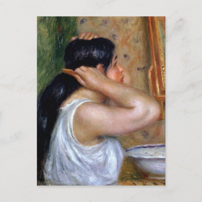 Carte Postale Pierre A Renoir | Fille la coiffant (Devant)
