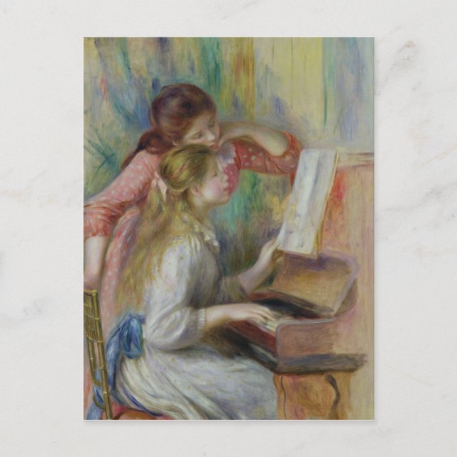 Carte Postale Pierre A Renoir | Jeunes filles au piano (Devant)
