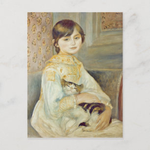 Carte Postale Pierre A Renoir   Julie Manet avec chat