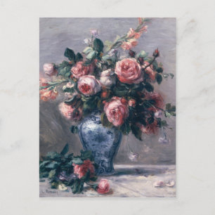 Carte Postale Pierre A Renoir Vase de Roses